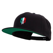 Italy Skull Embroidered Wool Blend Prostyle Snapback - Black OSFM