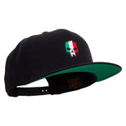 Italy Skull Embroidered Wool Blend Prostyle Snapback - Black OSFM