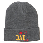 Number 1 Dad Outline Embroidered Long Beanie