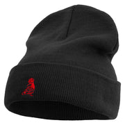 Hoopoe Logo Embroidered 12 Inch Long Knitted Beanie