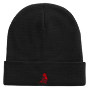 Hoopoe Logo Embroidered 12 Inch Long Knitted Beanie