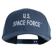 US Space Force Grey Letter Embroidered Retro Cotton Blend Snapback Cap - Navy OSFM