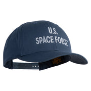 US Space Force Grey Letter Embroidered Retro Cotton Blend Snapback Cap - Navy OSFM