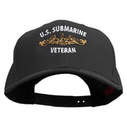 Golden US Submarine Veteran Embroidered Solid Cotton Twill Prostyle Cap - Black OSFM