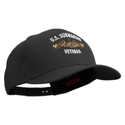 Golden US Submarine Veteran Embroidered Solid Cotton Twill Prostyle Cap - Black OSFM