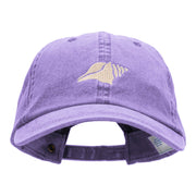 Conch Shell Embroidered Pigment Dyed Wash Caps