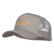 Number 1 Daddy Letters Embroidered Solid Mesh Cap