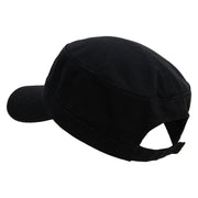 Tree Wood Embroidered Garment Washed Adjustable Army Cap - Black OSFM