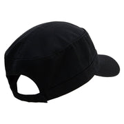 Tree Wood Embroidered Garment Washed Adjustable Army Cap - Black OSFM