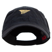 Golden Farm Field Icon Embroidered Garment Washed Adjustable Army Cap - Black OSFM