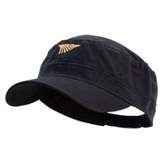 Golden Farm Field Icon Embroidered Garment Washed Adjustable Army Cap - Black OSFM