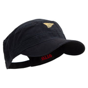 Golden Farm Field Icon Embroidered Garment Washed Adjustable Army Cap - Black OSFM