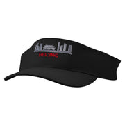 Beijing Embroidered Cotton Twill Sun Visor - Black OSFM