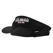 Beijing Embroidered Cotton Twill Sun Visor - Black OSFM