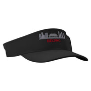 Beijing Embroidered Cotton Twill Sun Visor - Black OSFM