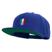 Italy Skull Embroidered Wool Blend Prostyle Snapback - Royal OSFM