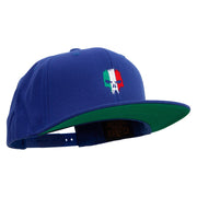 Italy Skull Embroidered Wool Blend Prostyle Snapback - Royal OSFM