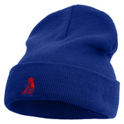 Hoopoe Logo Embroidered 12 Inch Long Knitted Beanie - Royal OSFM