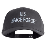 US Space Force Grey Letter Embroidered Retro Cotton Blend Snapback Cap - Charcoal OSFM