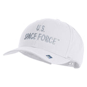 US Space Force Grey Letter Embroidered Retro Cotton Blend Snapback Cap - White OSFM