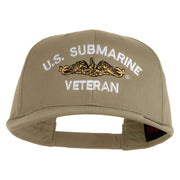 Golden US Submarine Veteran Embroidered Solid Cotton Twill Pro Style Cap - Khaki OSFM