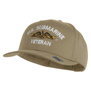 Golden US Submarine Veteran Embroidered Solid Cotton Twill Pro Style Cap - Khaki OSFM
