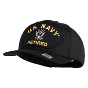 US Navy Retired Patched Solid Cotton Twill Cap - Black OSFM