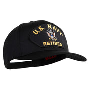 US Navy Retired Patched Solid Cotton Twill Cap - Black OSFM