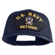 US Navy Retired Patched Solid Cotton Twill Cap - Navy OSFM