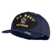 US Navy Retired Patched Solid Cotton Twill Cap - Navy OSFM
