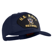 US Navy Retired Patched Solid Cotton Twill Cap - Navy OSFM