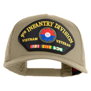 9th Infantry Division Vietnam Veteran Patched Solid Cotton Twill 5 panel Mesh Back Cap - Khaki OSFM