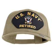 US Navy Retired Patched Solid Cotton Twill Cap - Khaki OSFM