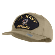 US Navy Retired Patched Solid Cotton Twill Cap - Khaki OSFM