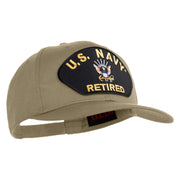 US Navy Retired Patched Solid Cotton Twill Cap - Khaki OSFM