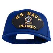 US Navy Retired Patched Solid Cotton Twill Cap - Royal OSFM