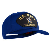 US Navy Retired Patched Solid Cotton Twill Cap - Royal OSFM