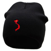 Vietnam Embroidered 8 Inch Short Beanie - Black OSFM