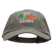 Zero Lucks Given Embroidered Low Profile Dyed Cotton Twill Cap