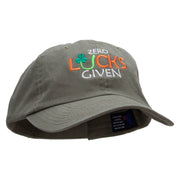 Zero Lucks Given Embroidered Low Profile Dyed Cotton Twill Cap