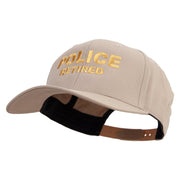 Police Retired Embroidered Solid Cotton Twill Prostyle Cap - Khaki OSFM