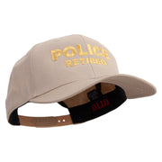 Police Retired Embroidered Solid Cotton Twill Prostyle Cap - Khaki OSFM