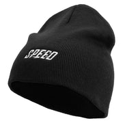 Speed Embroidered 8 inch Acrylic Short beanie - Black OSFM