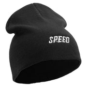 Speed Embroidered 8 inch Acrylic Short beanie - Black OSFM