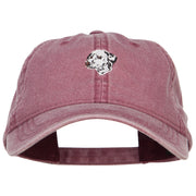 Dalmatian Embroidered Washed Buckled Cap