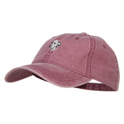 Dalmatian Embroidered Washed Buckled Cap