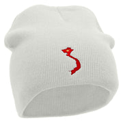 Vietnam Embroidered 8 Inch Short Beanie - White OSFM