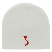 Vietnam Embroidered 8 Inch Short Beanie - White OSFM