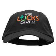 Zero Lucks Given Embroidered Low Profile Dyed Cotton Twill Cap