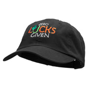 Zero Lucks Given Embroidered Low Profile Dyed Cotton Twill Cap